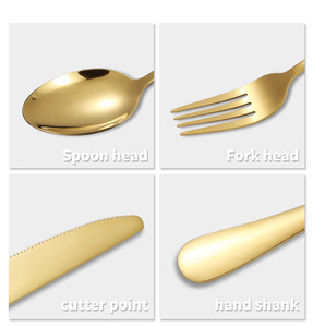 Juego de Cubertería Dorada de Alta Calidad para Bodas al por Mayor Cuchillo Tenedor Cuchara Cucharilla para Restaurante y Hotel - Product Image 3