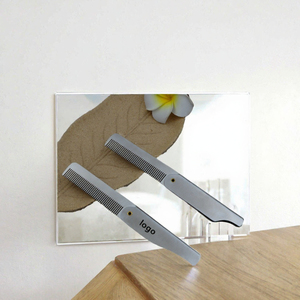 Peigne à barbe pliable portable avec manche en plastique PC, dents en plastique, logo personnalisé, peigne à cheveux rabattable pour les voyages - Product Image 3