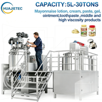 Ligne de production automatique de ketchup et de mayonnaise de type fixe HUAJIETEC, machine d'émulsification homogène sous vide pour crème et pommade capillaire