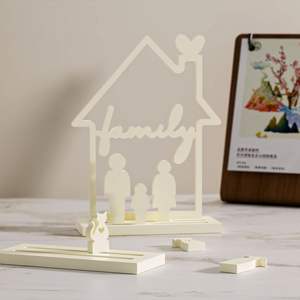 Molde de resina decorativo familiar creativo, diseño ahuecado con perro y gato para artículo decorativo de yeso - Product Image 5