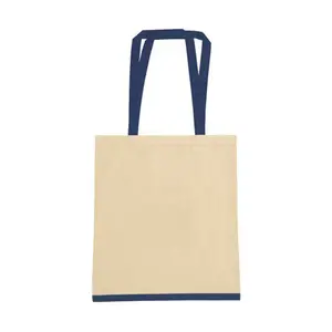 140gsm natural cotton tote bag with contrast colour