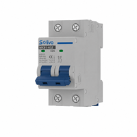 Interruptor Miniatura DC Retardante de Llama Solivo 2P 16A 500V DC CE para Sistemas de Energía Solar Fotovoltaica y de Corriente Continua