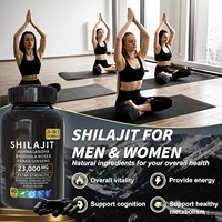 Capsules de Shilajit de l'Himalaya 100% véganes, compléments alimentaires à base de plantes avec Ashwagandha, Rhodiola Rosea, Panax Ginseng et minéraux