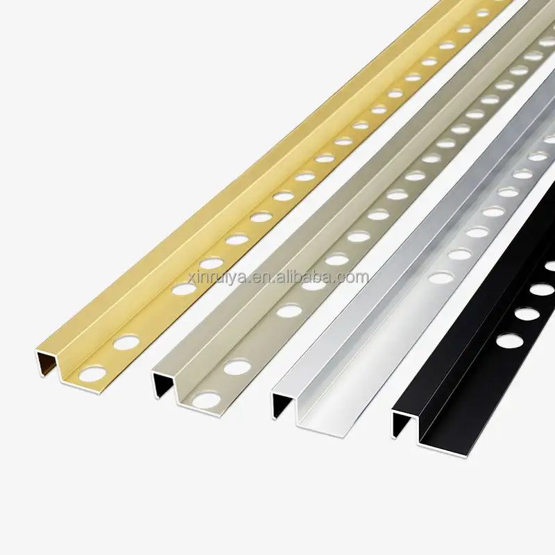 Protezione del bordo in metallo striscia di bordatura a parete rivestimento in alluminio piastrella di rivestimento di forma quadrata transizione flessibile del pavimento