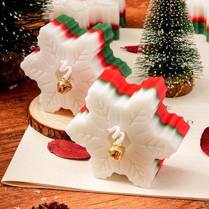 Collection de bougies parfumées écologiques bordeaux personnalisées, parfum fruité, forme de flocon de neige de Noël, décoration de fête, aromathérapie, cadeau pour la maison - Product Image 2