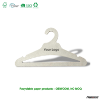 Cintres en carton recyclé certifiés FSC, découpe triangulaire, design moderne, logo personnalisé, OEM ODM, sans MOQ