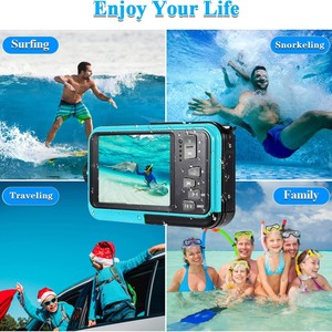 กล้องดิจิตอลกันน้ำ OEM 48MP 4K หน้าจอคู่ จอ LCD ด้านหน้า กล้องถ่ายภาพใต้น้ำสำหรับกีฬาแอคชั่น - Product Image 4