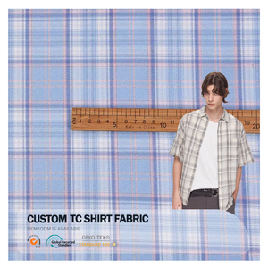 Venta al por mayor de fábrica, tela tejida a cuadros en blanco y negro, tela de algodón a cuadros, camisa a cuadros, tela Tc de popelina - Product Image 1