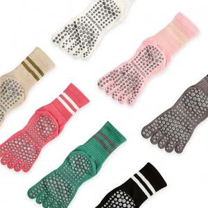 Wholesale Striped Yoga Stockings Five-fingered Socks Pilates Socks Women's Anti-slip Sports Dedicated Split-finger Socks - Product Image 1