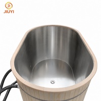 Baignoire froide à température stable, design luxueux, avec extérieur en bois pour salle de sauna