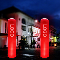 Professionnel de haute qualité coloré Oxford tissu 2.5M colonne gonflable LED pilier brillant affichage extérieur publicité d'événement