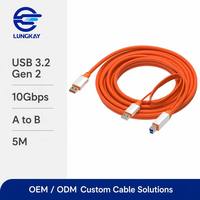 Câble de données USB 3.0 Type A mâle vers Type B mâle 5 Gbit/s 5 m pour boîtier de disque dur externe, imprimante industrielle, scanner, OEM