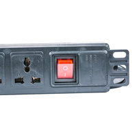 Multiprise PDU 8 voies standard national, montage en rack 1U, prise CN 3 broches 10A 250V avec interrupteur principal lumineux