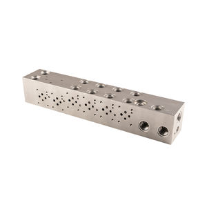 Высокоточный гидравлический изготовленный на заказ CNC обработанный алюминиевый 6061 7075 гидравлический клапан блок гидравлический коллектор с анодированным - Product Image 2