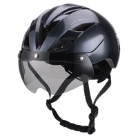 Casque de vélo avec feu arrière LED, casque de vélo adulte avec visière magnétique, casque de cyclisme en PC moulé sous pression, vente en gros OEM