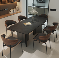 Ensemble de meubles de salle à manger en marbre pour maison moderne table à manger extensible de haute qualité pour 6-8 personnes modèle 3D