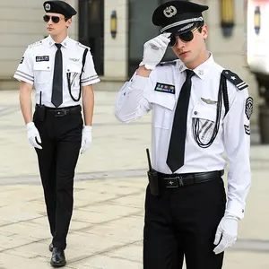 Güvenlik hizmeti koruma mavi üniforma gömlek siyah t shirt malezya