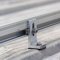 Support de montage solaire en aluminium AL6005-T5 en forme de L avec joint EPDM étanche pour système de fixation PV sur toit en tôle, boulon de fixation en L