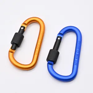 Bền thể thao ngoài trời phụ kiện D loại kép Carabiner Khóa móc ngoài trời Carabiner D hình dạng Carabiner 8 B khóa móc Clip