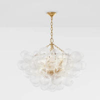 Vente chaude Nordique Boule De Verre Lampe Suspendue D'or Led Lustre Moderne De Luxe Salon Décoration Lustre En Verre Moderne