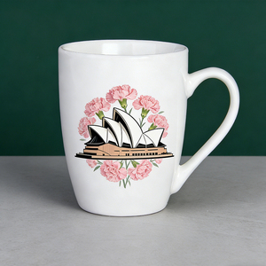 Mug en céramique personnalisé de l'Opéra de Sydney - Tasse à café blanche de 12 oz avec motif floral, souvenir d'Australie - Product Image 5