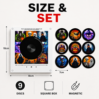 Aimant de réfrigérateur musical NFC personnalisé pour Halloween, lumières LED, lecteur CD en acrylique, souvenir de collection, cadeau d'anniversaire pour enfant