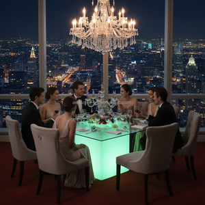 Tables longues et étroites éclairées par LED, <span class=keywords><strong>table</strong></span> lumineuse RGB colorée pour le dîner - Product Image 6