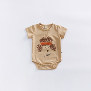 Vente en gros de barboteuses blanches pour bébés garçons, manches courtes, mignonnes, pour l'été, en provenance de Chine - Product Image 2