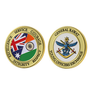 Fabricant en gros de pièces commémoratives en métal personnalisées 2D 3D de style rétro moderne traditionnel, procédé de moulage sous pression, plaqué or - Product Image 3