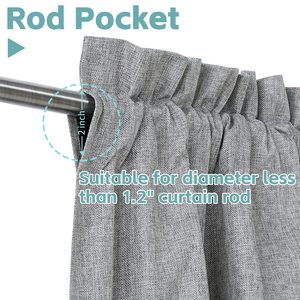 Blackout Tier Lin Texture TPU Revêtement Chambre Rideaux pour Salon Salle De Bains Fenêtre - Product Image 4