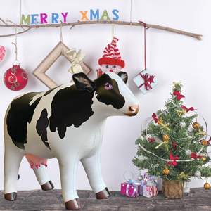 Juguete de Peluche Inflable de Vaca para Niños, Material de PVC Impermeable, Plegable y Portátil, Decoración del Hogar, Regalo Perfecto para la Familia y las Fiestas - Product Image 3