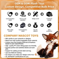 Boneka Rubah Super Lembut OEM, Mainan Plush untuk Dekorasi Sofa, Menggemaskan, Isi Kapas PP yang Dapat Dicuci, Mainan Pereda Stres