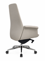 Chaise de bureau en cuir véritable à dossier moyen avec mousse moulée, chaise de direction de luxe ergonomique pivotante pour ordinateur de bureau