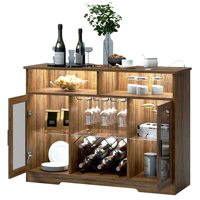 Armoire de bar éclairée de luxe moderne Mobilier de maison pour l'affichage du salon Stockage en bois des boissons alcoolisées et du vin