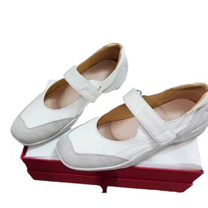 Scarpe da Ballerina Estive in Vera Pelle <span class=keywords><strong>con</strong></span> Logo Personalizzato, <span class=keywords><strong>Sneakers</strong></span> Casual da <span class=keywords><strong>Donna</strong></span> <span class=keywords><strong>con</strong></span> Suola Spessa e Chiusura in <span class=keywords><strong>Velcro</strong></span> - Product Image 6