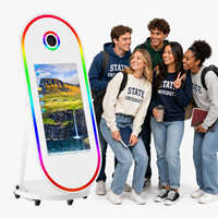 Photomaton miroir pas cher 60 pouces, écran tactile 32 pouces, machine à photos avec caméra selfie et miroir pour événements de mariage