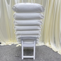 Chaise pliante en résine rembourrée blanche Wimbledon empilable pour mariage, événement, fête, banquet, extérieur – Vente en gros