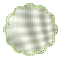 Set de table écologique réutilisable et personnalisable en gingham brodé à la main, style campagne française, festonné, pour la maison et les mariages