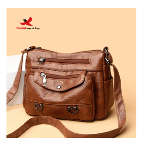 Bolso bandolera de cuero para mujer, bolso de hombro con múltiples bolsillos y correa ajustable, bolso informal de moda, bolsos de mensajero para mujer - Product Image 1