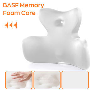 <span class=keywords><strong>Oreiller</strong></span> de soutien lombaire en mousse à mémoire de forme avec housse respectueuse de la peau Noir pour le soulagement des maux de dos Coussins de siège et oreillers lombaires - Product Image 5