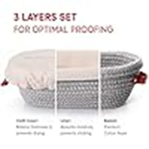 Commercio all'ingrosso di alta qualità cesto di prova del pane di cotone Set di cesti di fabbrica Supplie <span class=keywords><strong>grigio</strong></span> cesto di impermeabilizzazione - Product Image 3