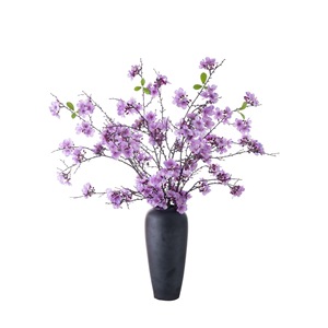 Fleur artificielle goutte de rosée et laurier, branche unique, violet rose, décoration de mariage, décoration intérieure, CallaFloral - Product Image 5