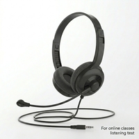 Casque PC avec micro, prise jack 3,5 mm, casque filaire pour ordinateur, pour le bureau, l'école, la salle de classe, le chat en ligne, les étudiants, les adolescents, les adultes