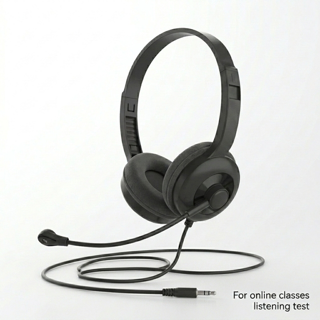 PC Headset with Mic 3.5mm Jack Computer on Ear Wired Headphone for Office School Classroom Online Chat Student Teens Adults