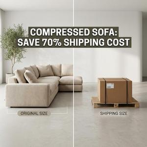 Juego de Sofás Modulares Comprimidos al Vacío |   50% de Ahorro en Flete Marítimo |   Sofá en Forma de L/U de Combinación Libre, Sofá <span class=keywords><strong>Cama</strong></span> de Tela de 3 Plazas para Villa - Product Image 3