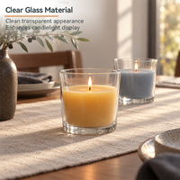 Vente en gros de coupelles à bougies en verre transparent à base lourde, pour la fabrication de bougies parfumées, la décoration intérieure et la vaisselle, OEM