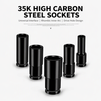 Clé à douille électrique à six pans creux allongée de 8 à 24 mm, finition chromée, ensemble de 10 pièces pour pistolet à air, personnalisable OEM
