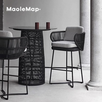 Meubles de jardin, canapé modulaire d'extérieur, tabouret de bar en rotin, table à manger de luxe, chaise de piscine d'hôtel, canapé de patio, restaurant
