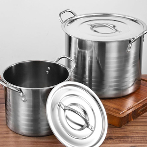 Ensemble de Cuisson de Cuisine 4 Pièces en Acier Inoxydable <span class=keywords><strong>Grande</strong></span> <span class=keywords><strong>Capacité</strong></span>, <span class=keywords><strong>Faitout</strong></span> Profond et <span class=keywords><strong>Grande</strong></span> Marmite à Soupe, Fond à Induction pour la Cuisson - Product Image 4