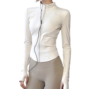 Traje Deportivo Ajustado de Alta Elasticidad con Cuello Alto, Chaqueta Deportiva de Yoga para Adelgazar, Ropa de Gimnasio, Ropa Deportiva de Yoga - Product Image 1